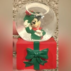 Disney Red and Green Gift-Style Snow Globe Ornament Base